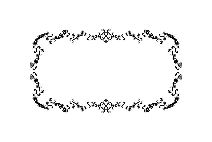 Zdjęcie czarna ramka ornament sztuka dekoracyjna granica ciemna antyczna grafika
