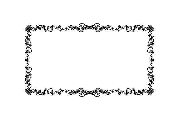 Czarna ramka ornament sztuka dekoracyjna granica ciemna antyczna grafika