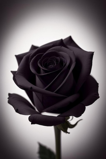 Czarna róża Krople wody