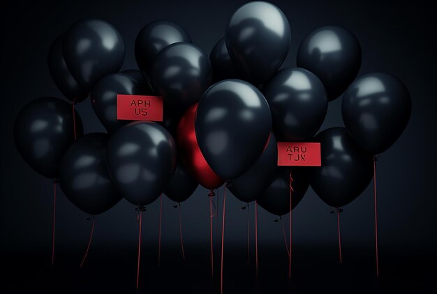 Czarne balony z wyprzedażą w Czarny Piątek