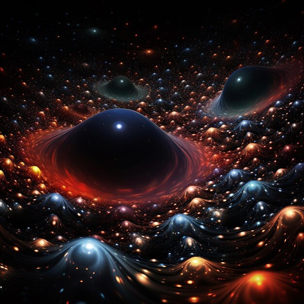 Czarne dziury we wszechświecie 8K HD fotografia