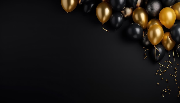 Czarne i złote balony na Czarny Piątek