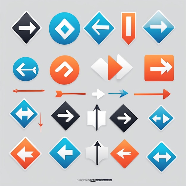 Czarne ikony strzały interfejs do tyłu do przodu w lewo w prawo w górę i w dół kierunek symbole sieci