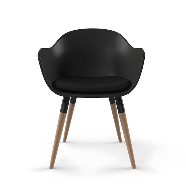 Czarne izolowane krzesło na białym tle