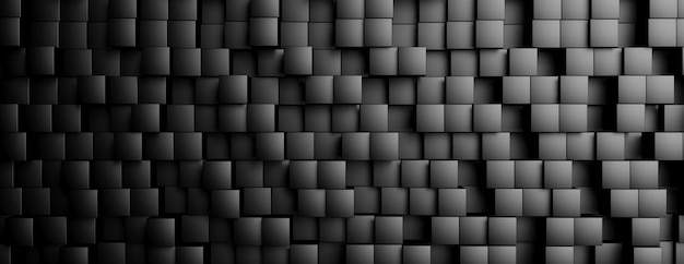 Czarne kostki kwadratowy kształt tła wzór tekstury ilustracja 3d