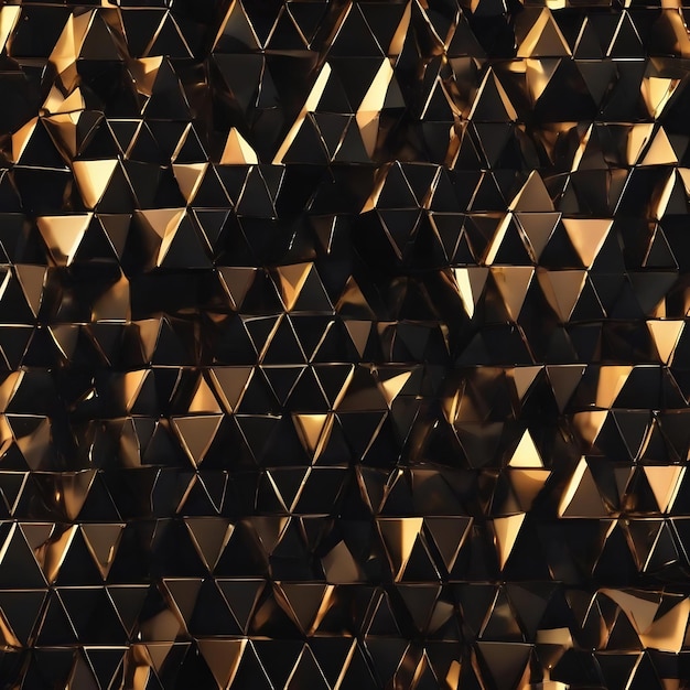 Czarne kryształowe tło z trójkątami 3D