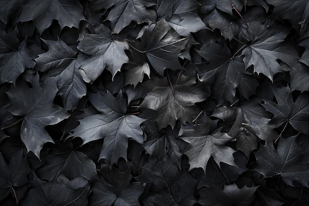 Zdjęcie czarne liście klonu w tle