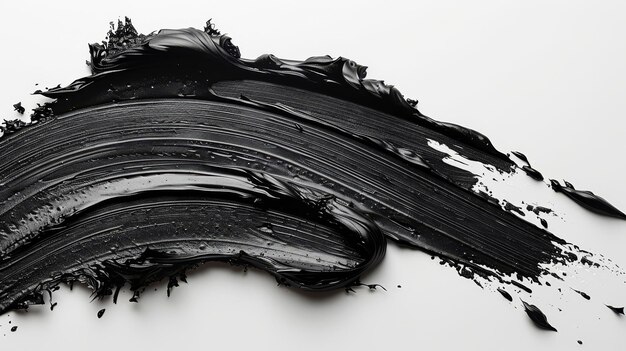 Czarne paski farby izolowane na białym