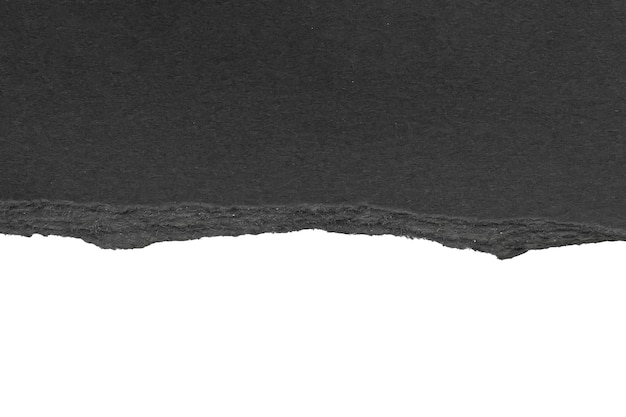 Czarne paski podartego papieru podarte krawędzie na białym tle