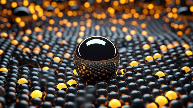Czarne piłko w kształcie futurystycznego tła