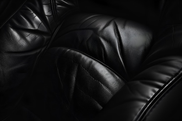 Zdjęcie czarne skórzane siedzenie szczegóły wnętrza samochodu