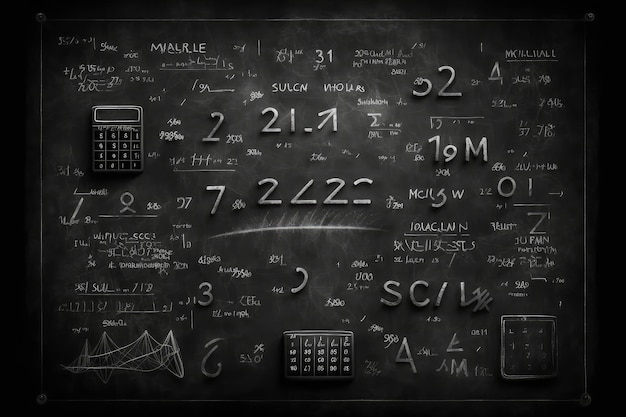 Czarne tło tablicy z prostą, ale elegancką formułą matematyczną