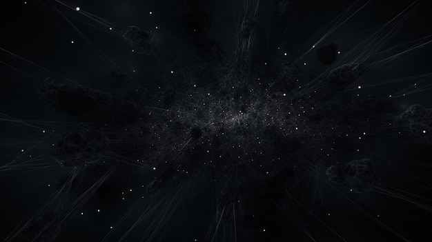 Zdjęcie czarne tło z czarnym tłem z kosmicznym tłem, na którym jest napisane:
