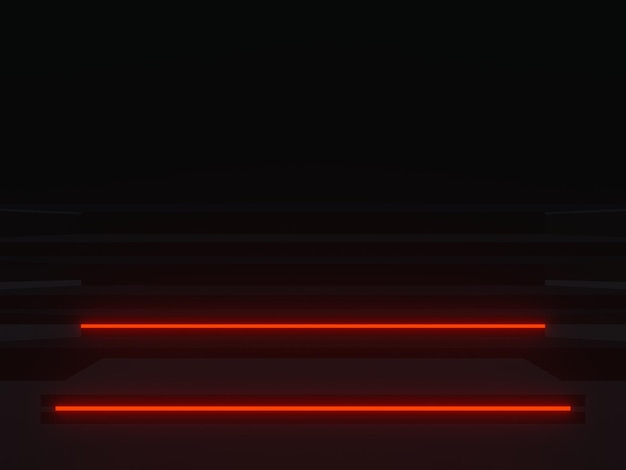 Zdjęcie czarne tło z czerwonymi neonowymi światłami