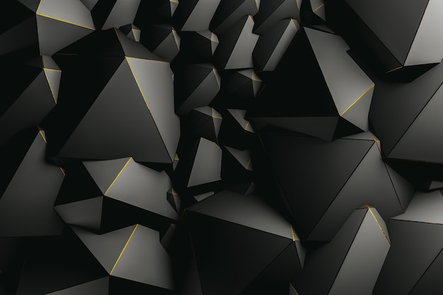Czarne tło z geometrycznymi kształtami