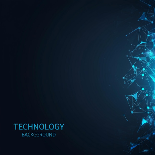 czarne tło z niebieskim tłem, na którym jest napisane "technologia"