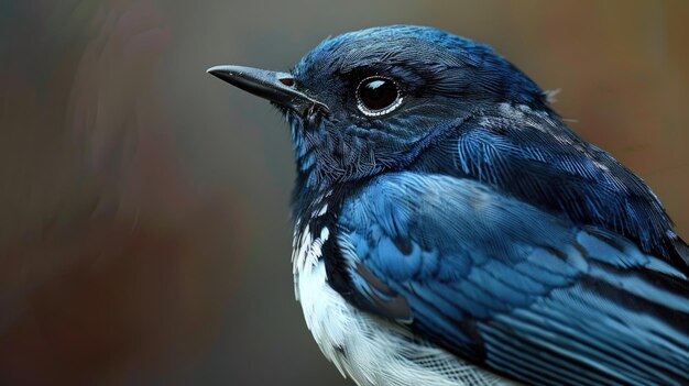 Zdjęcie czarnego gardła niebieski warbler zadziwiający dziki ptak śpiewający