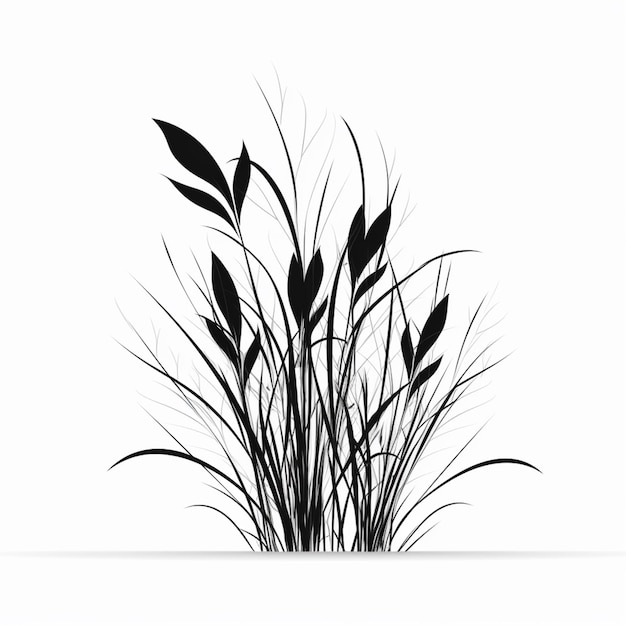 Czarno-biała ilustracja przedstawiająca wysoką trawę z napisem owies.