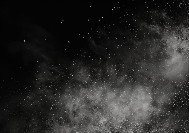 czarno-biała ilustracja tekstury dymu w stylu punktylistycznych małych kropek