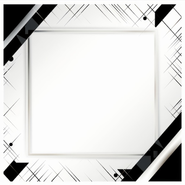 Zdjęcie czarno-biała kwadratowa ramka na białym tle