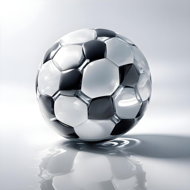Zdjęcie czarno-biała piłka nożna z czarno-białym wzorem