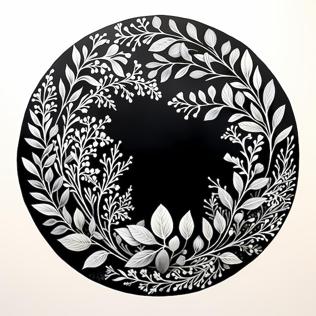 Zdjęcie czarno-biała płytka z kwiatowym wzorem