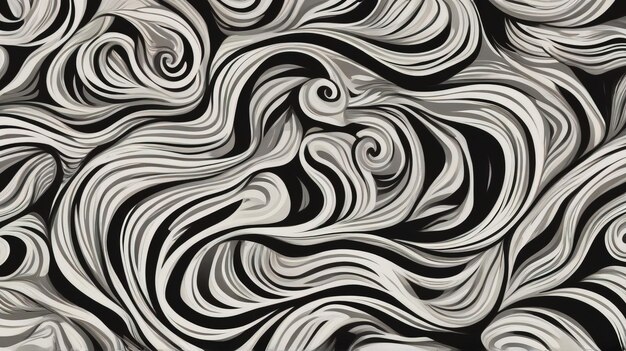 Zdjęcie czarno-białe abstrakcyjne tło wzór płynnego marmuru ilustracja 3d