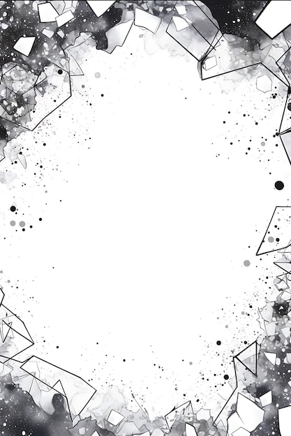 Zdjęcie czarno-białe abstrakcyjne tło z białym kręgiem i słowem 