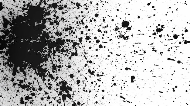 Czarno-białe grunge abstrakcyjne tło Wzorzec tekstury rozprysków farby olejowej