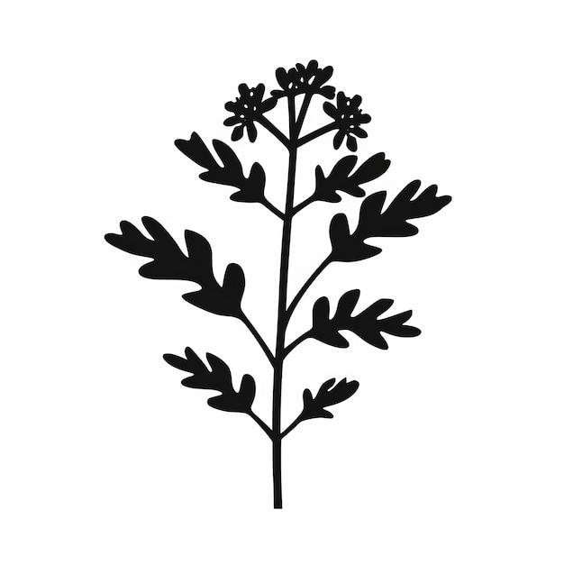 Zdjęcie czarno-białe ilustracje roślin botanicznych na papierze