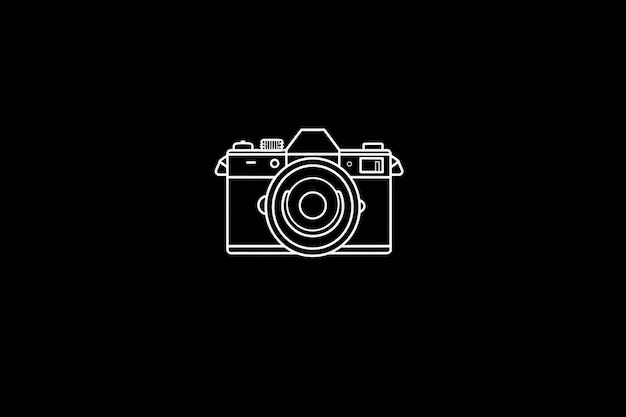 Czarno-białe logo kamery Koncepcja Ikonowego Światowego Dnia Fotografii