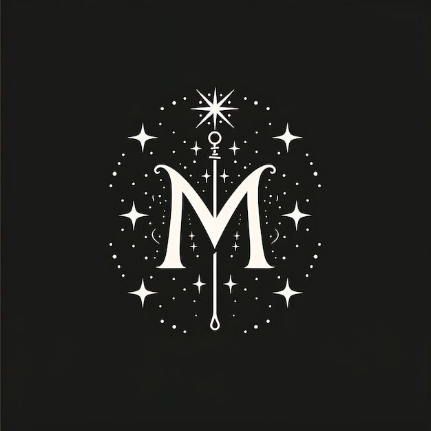 Zdjęcie czarno-białe logo z krzyżem i gwiazdkami