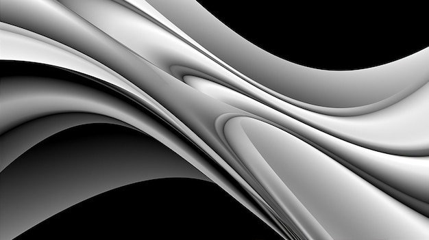 Czarno-białe srebrne tło abstrakcyjne Utworzono za pomocą generatywnej sztucznej inteligencji