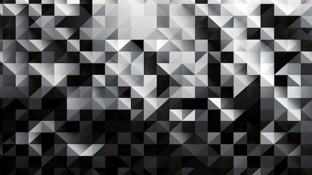 Czarno-białe tło pikselowe z kształtami geometrycznymi