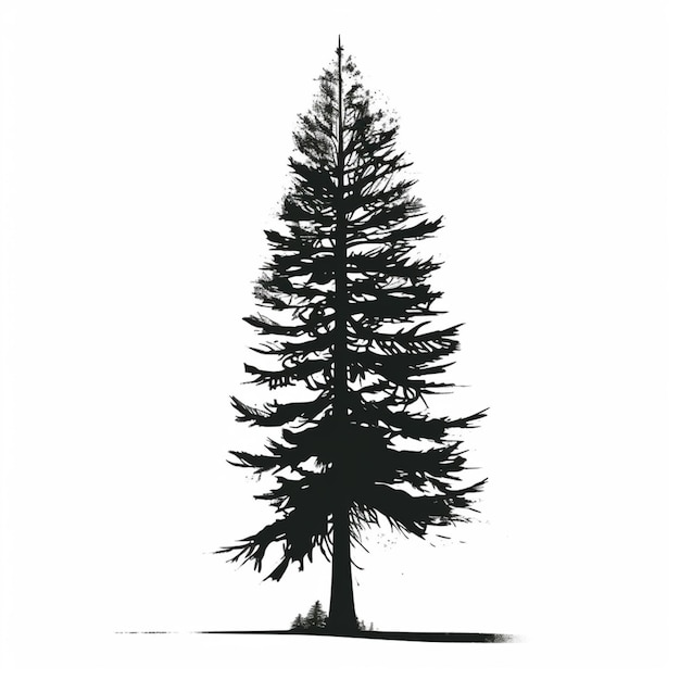 czarno-białe zdjęcie drzewa z snowboarder generatywny ai