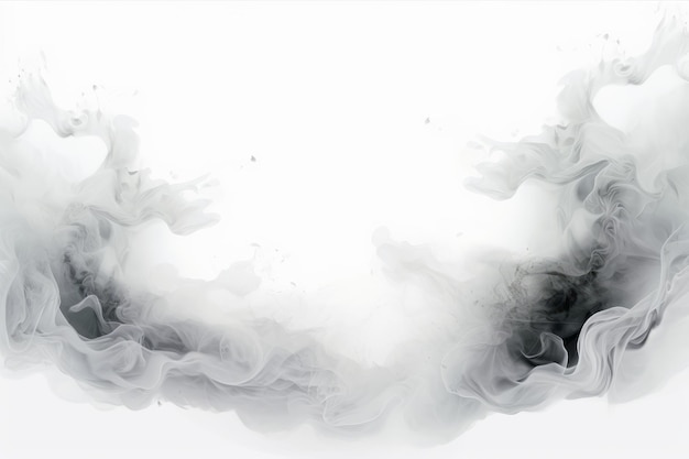 czarno-białe zdjęcie dymu na białym tle