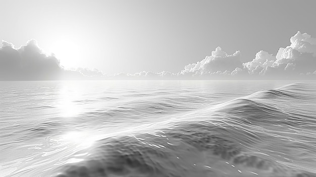 czarno-białe zdjęcie fali w oceanie