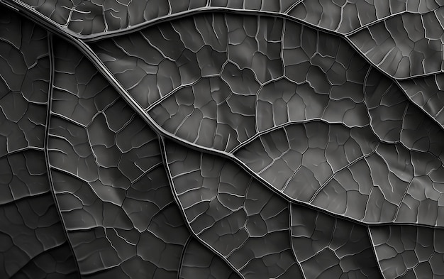 Zdjęcie czarno-białe zdjęcie liścia z wzorem liścia
