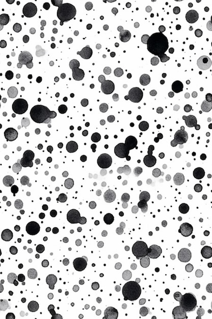czarno-białe zdjęcie wielu kropek na białym tle generatywne ai