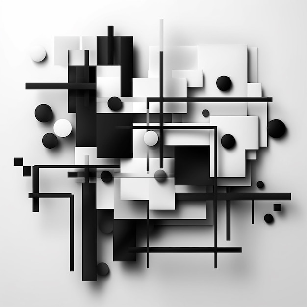 Zdjęcie czarno-biały abstrakcyjny obraz z geometrycznym wzorem