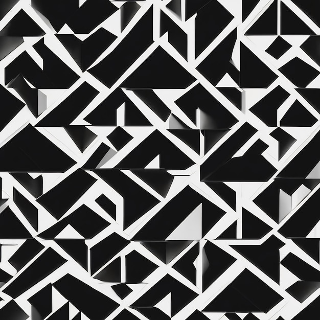 Czarno-biały bezszwowy wzór z geometrycznym wzorem
