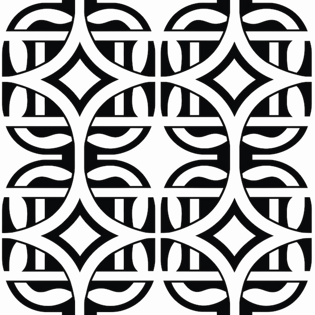 czarno-biały geometryczny wzór z kręgami i liniami generatywny ai