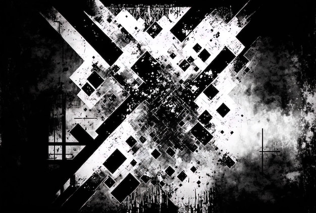Czarno-biały grunge ilustracja oryginalnego projektu graficznego nowoczesny abstrakcyjny szablon tekstury