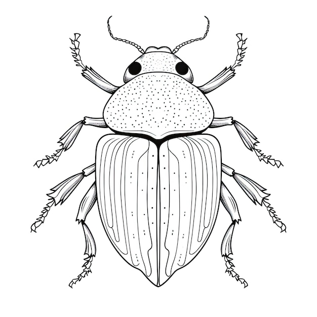 Czarno-biały kolorystyczny obraz chrząszcza wodnego