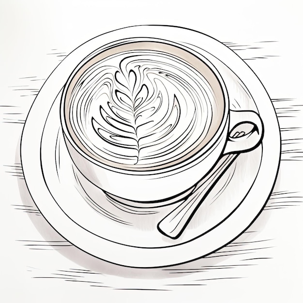 Zdjęcie czarno-biały kolorystyczny obraz latte