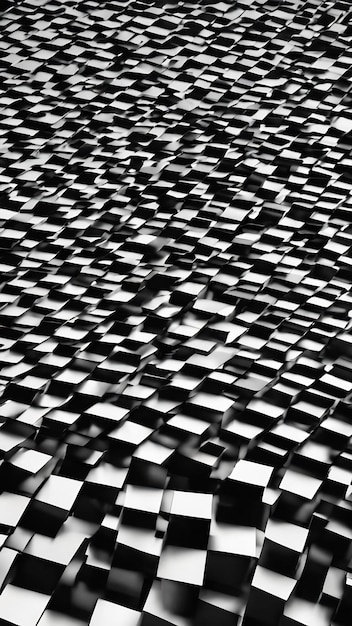 Zdjęcie czarno-biały kwadratowy wzór tkaniny abstrakcyjna ilustracja 3d