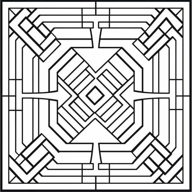 Zdjęcie czarno-biały obraz kwadratowego wzoru z generatywnymi ai kwadratami