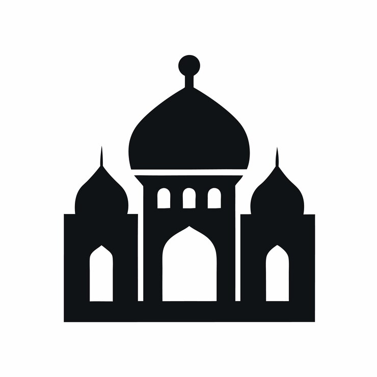 Zdjęcie czarno-biały obraz meczetu