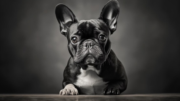 Czarno-biały portret psa