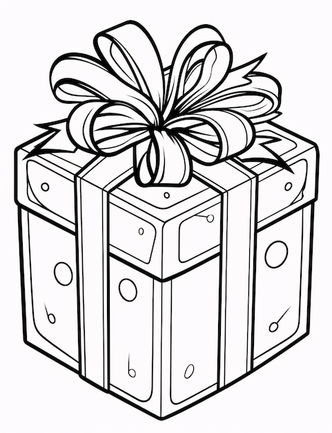 Czarno-biały prezent kolorowy z łukiem Prezenty jako symbol dnia, prezent i miłość